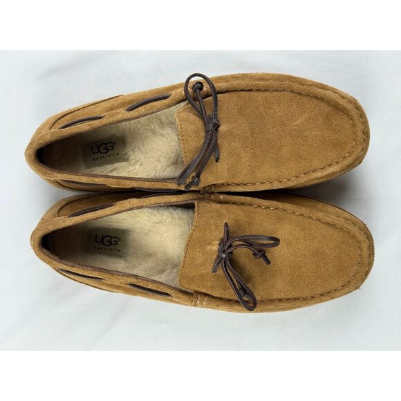UGG Chester Chestnut Brown Suede Leather Mens Slippers Loafers 1005350 Sz 11 - Picture 3 of 8